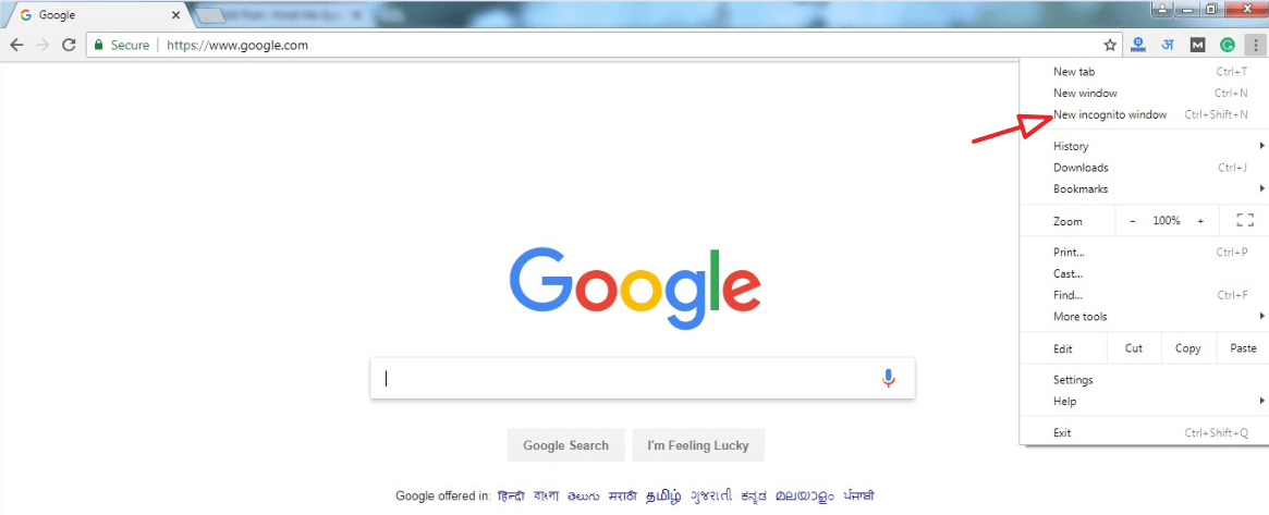 Open Google In Incognito Window