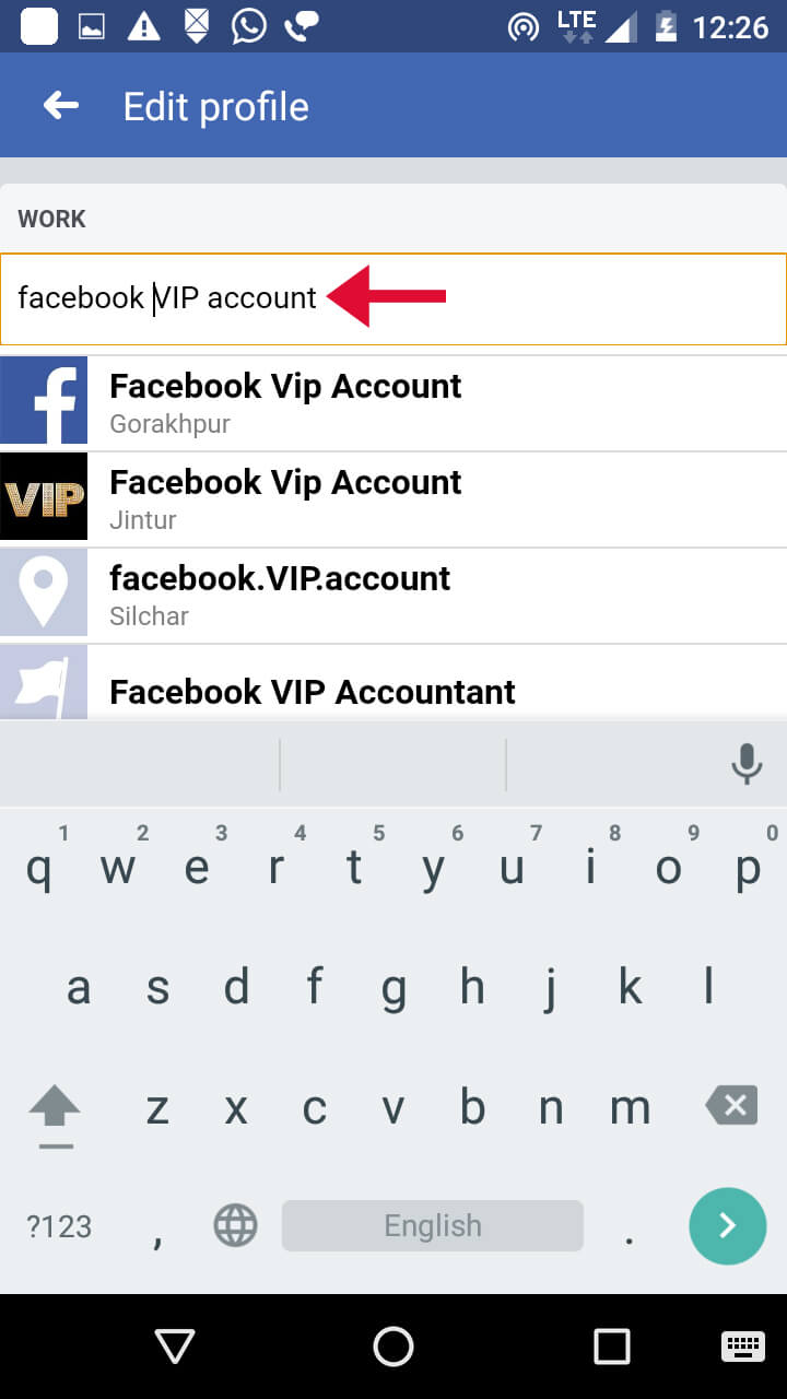 search facebook vip account