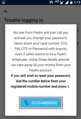 paytm password reset karne ka tareeka