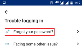 click on forgot your password