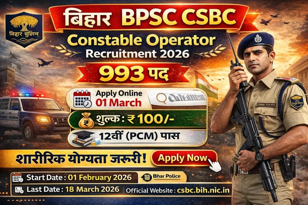 Bihar Police Constable Operator Recruitment 2026