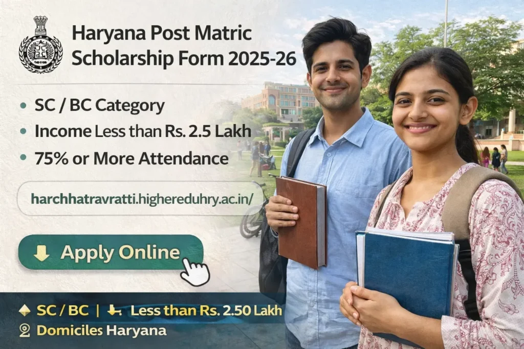 Haryana Post Matric Scholarship 2025-26