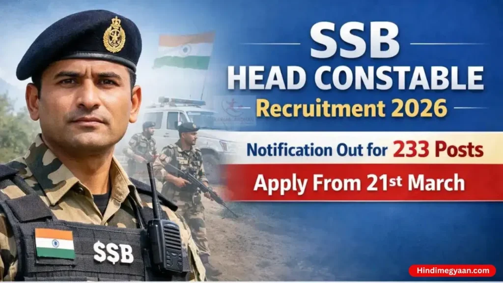 SSB Head Constable Recruitment 2026