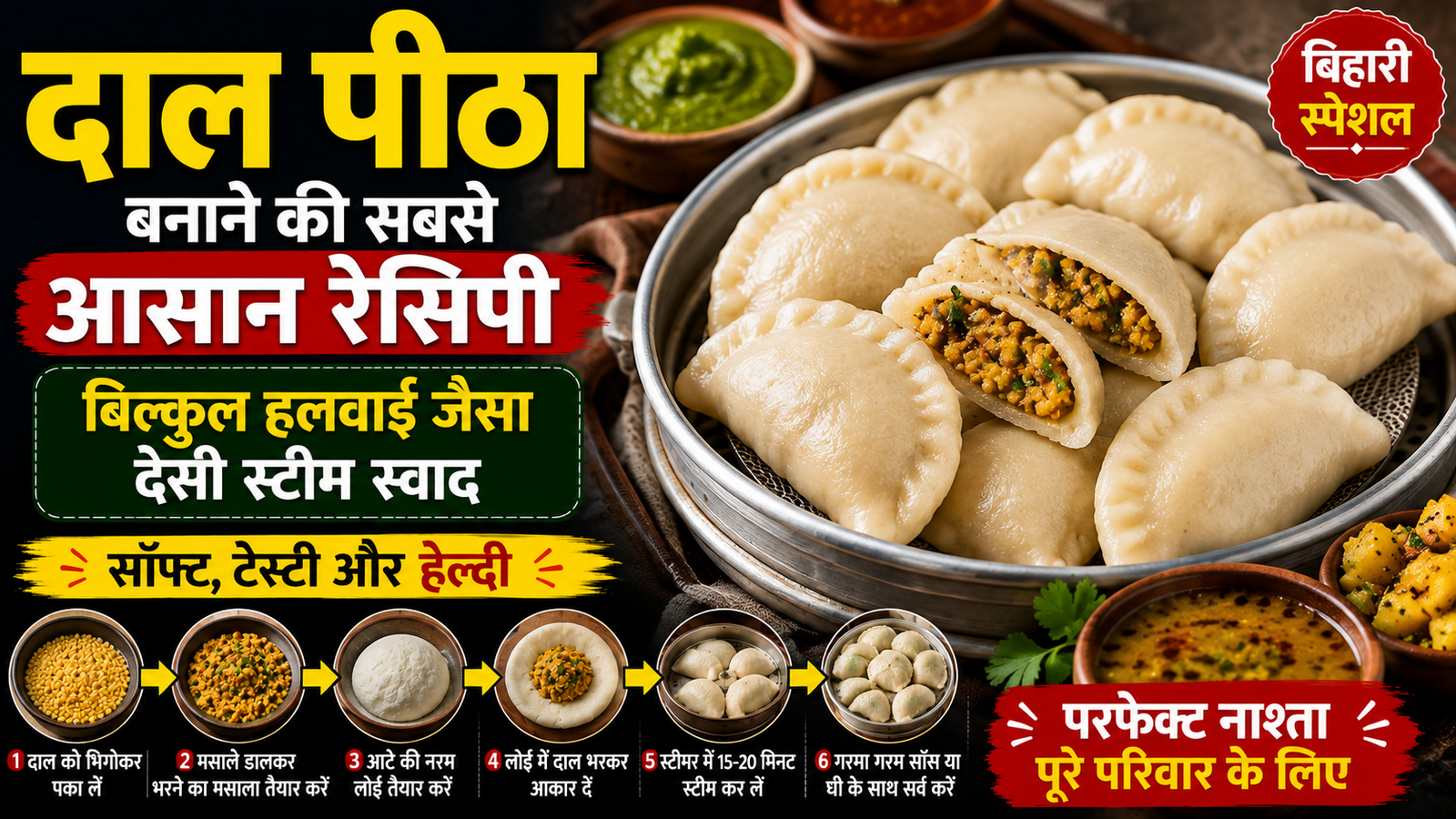 दाल पीठा बनाने की सबसे आसान रेसिपी